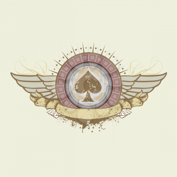 Royalty Free Clipart Image of a Spades Emblem