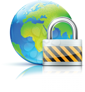 Royalty Free Clipart Image of a Global Security Concept