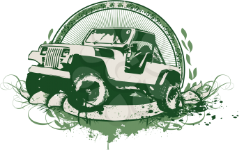 Royalty Free Clipart Image of a Military Vehicle