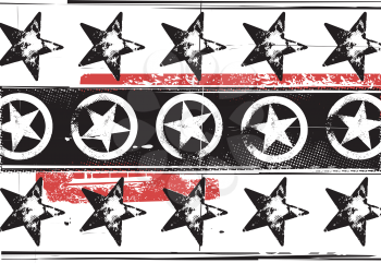 Royalty Free Clipart Image of a Grungy Star Background