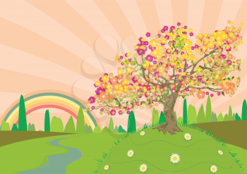 Royalty Free Clipart Image of a Countryside Background