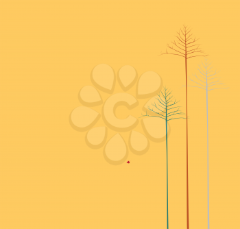 Royalty Free Clipart Image of Three Trees