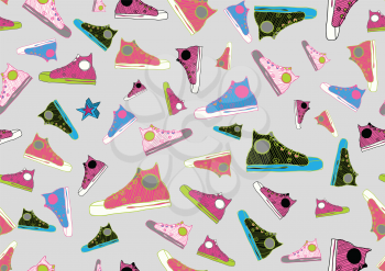 Royalty Free Clipart Image of a Running Shoe Background