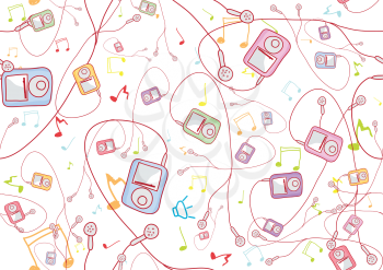 Royalty Free Clipart Image of an MP3 Player Background
