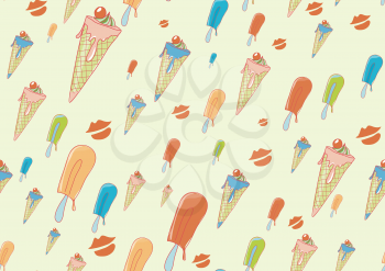 Royalty Free Clipart Image of an Ice Cream Background