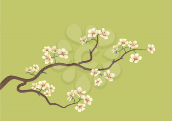 Royalty Free Clipart Image of a Cherry Blossom Tree