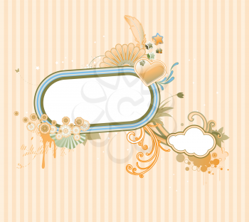 Royalty Free Clipart Image of a Funky Floral Frame