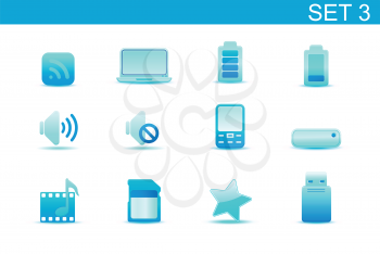 Royalty Free Clipart Image of Media Device Functions