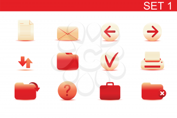 Royalty Free Clipart Image of Red Computer Icons