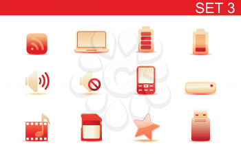 Royalty Free Clipart Image of Media Device Icons