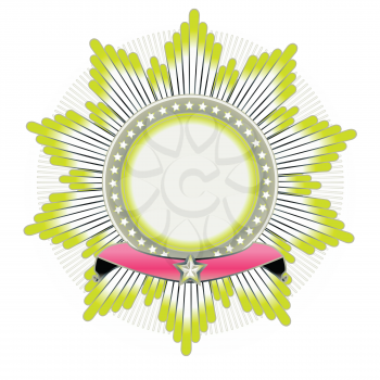 Royalty Free Clipart Image of a Star Shaped Insignia