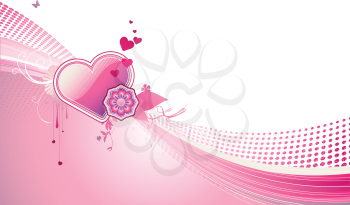 Royalty Free Clipart Image of a Pink Heart Background