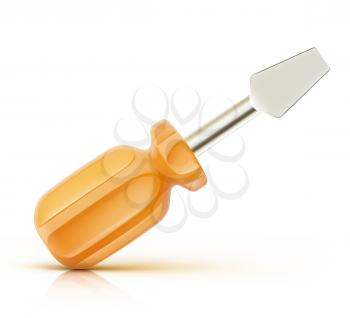 Vector illustration of a single detailed screwdriver icon on white background