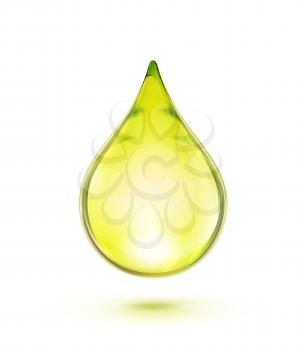 Vector illustration of a single oil drop isolated on white background.