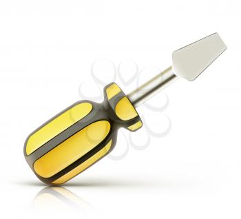 Vector illustration of a single detailed screwdriver icon isolated on white background
