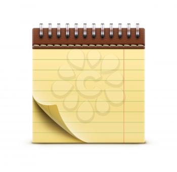 Vector illustration of coil bound notebook icon