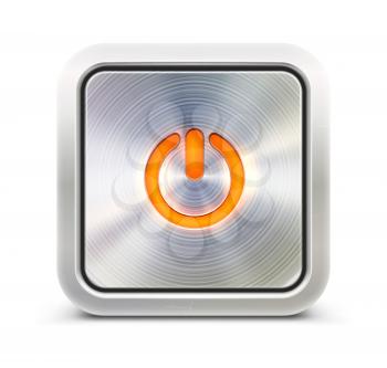 Vector illustration of the detailed power button in metallic style. Good for your websites, blogs or applications.