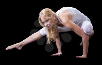 Royalty Free Photo of a Woman Practicing Yoga