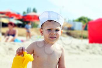 Royalty Free Photo of a Little Boy on the Beach