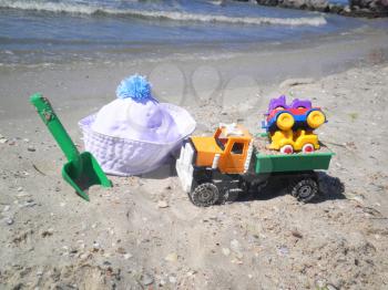 Royalty Free Photo of Children's Toys on the Beach