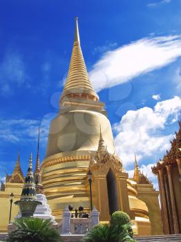 Royalty Free Photo of Golden Pagoda at Wat Phra Keao Temple in Grand Palace, Bangkok Thailand