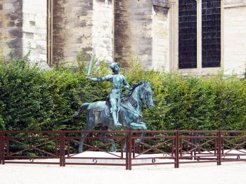 Royalty Free Photo of a Statue of Saint Joan of Arc in Reims, France 