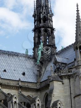 Royalty Free Photo of Statues of the Apostles of Saint Luke at the Cathedral Notre Dame in Paris 