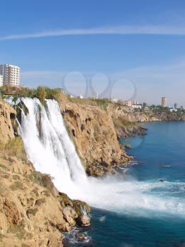Royalty Free Photo of the Waterfall Duden at Antalya
