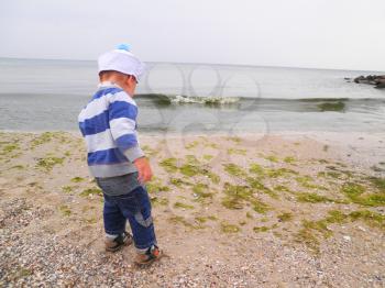Royalty Free Photo of a Little Boy on the Beach