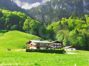 Royalty Free Photo of Houses in the Alps