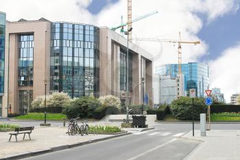 New buildings in Brussels. The European Parliament, Belgium
