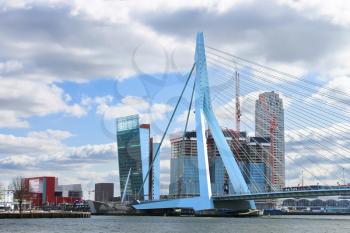 Erasmus Bridge in  Rotterdam . Netherlands