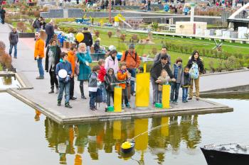 HAGUE, NETHERLANDS - APRIL 7: Tourists visit the Madurodam’s exposition on April 7, 2012 in Den Haag, Netherlands.