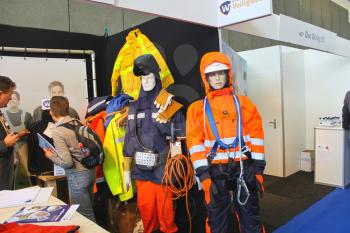 Mannequins in clothing welders and fitters at the exhibition Offshore Energy 2012. Netherlands
