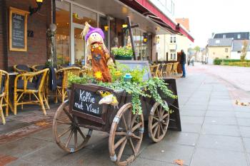 Decorative cart outside the restaurant in Valkenburg. Netherlands