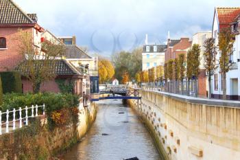 City canal in Valkenburg. Netherlands