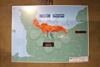 Map of military operations in the Museum of the Battle of Normandy