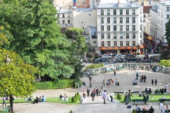 Parisians and tourists on Montmartre. Paris. France