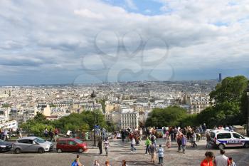 Parisians and tourists on Montmartre. Paris. France 10th July, 2012
