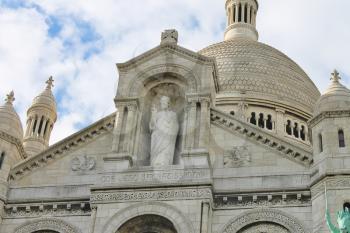 Montmartre. Statue of Jesus at the Basilica of the Sacre Coeur. Paris. France