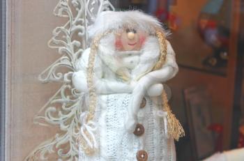 Christmas shop window in Bayeux. Normandy, France