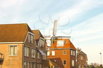 Windmill in the Dutch town of Gorinchem. Netherlands