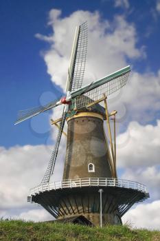 Old windmill in the town of Gorinchem. Netherlands