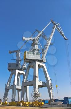 Cranes in the shipyard.