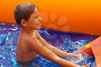Royalty Free Photo of a Boy in the Water