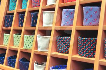 Large selection of neckties in the sale