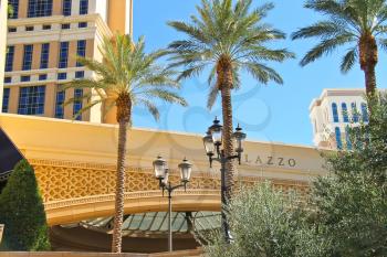 LAS VEGAS, NEVADA, USA - OCTOBER 20 : The Palazzo luxury hotel and casino resort on October 20, 2013 in Las Vegas,   Palazzo opened on December 30, 2007. One of the most luxurious hotels in Las Vegas 