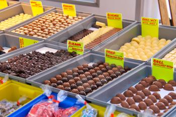 Candy for sale on the counter. The Netherlands,