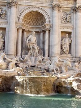 Fountain di Trevi in Rome, Italy . Trevi Fountain (Fontana di Trevi) is one of the most famous landmark in Rome.