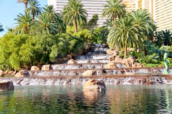 Waterfall at the  hotel  in Las Vegas